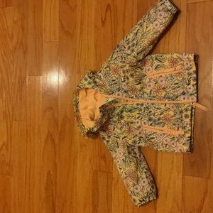 Yellow floral windbreaker jacket sz 12m